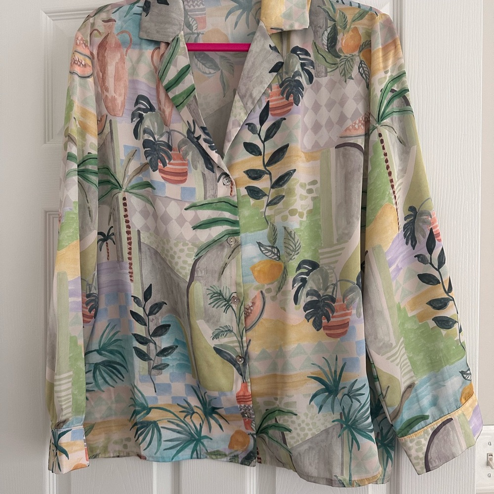 Dress Forum Multicolor Tropical Button Down Shirt